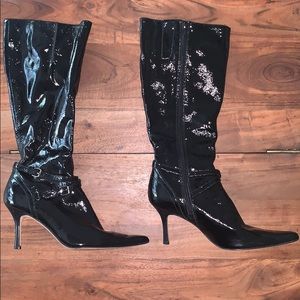 Nine West Patent Leather Black Boots like new